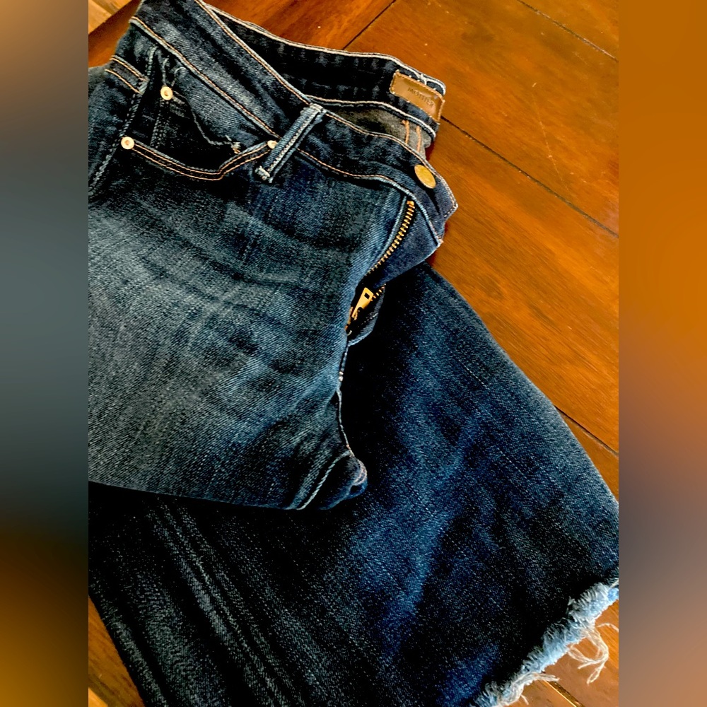 Mother jeans size 27 flare jeans with uncut hem- 8”rise &31” inseam
